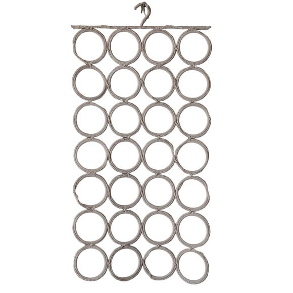 3' Foot Hanging Door Storage Hanger Macrame Closet Scarf Organizer IVORY Glam - Picture 1 of 6